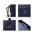Navy Crocodile Embossed Pattern Genuine Leather Men's Laptop Bag with 45 Inches Shoulder Strap image number 3