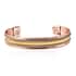 Magnetic By Design 3D Chain Pattern Cuff Bracelet in Silvetone, Rosetone and Goldtone (7.50 In) image number 3