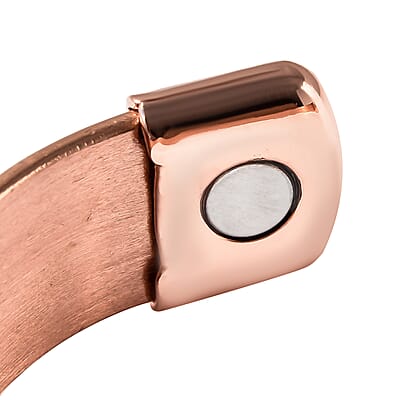 Magnetic By Design 3d Chain Pattern Cuff Bracelet | Durable Cuff Bracelet |Tricolor Cuff Bracelet | Cuff Bracelet in Silvertone, Rosetone And Goldtone (7.50 In)