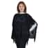 PASSAGE Knitted Black Poncho with Tassels (One Size Fits Most) image number 0