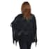 PASSAGE Knitted Black Poncho with Tassels (One Size Fits Most) image number 1