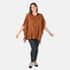 Passage Knitted Brown Poncho with Tassels (One Size Fits Most) image number 0