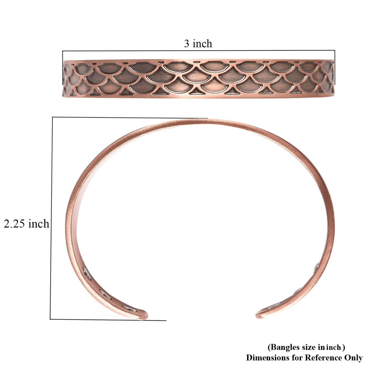 Magnetic By Design Arc Pattern Cuff Bracelet | Durable Cuff Bracelet | Black Oxidized Cuff Bracelet |Cuff Bracelet in Rosetone (7.50 In) image number 7