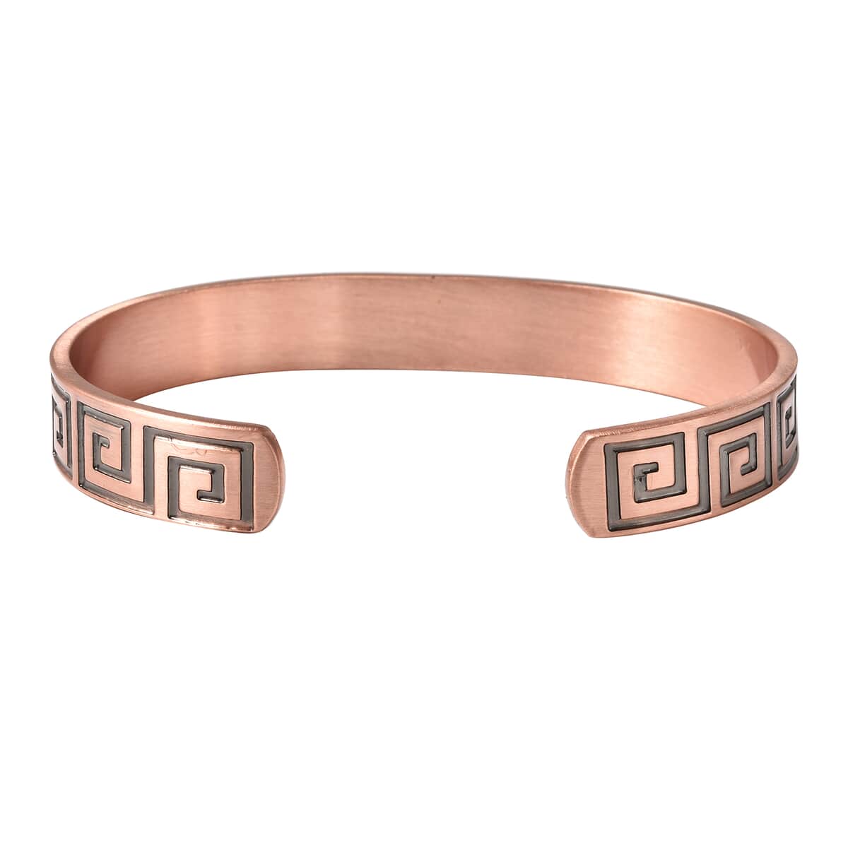Magnetic By Design Meander Pattern Cuff Bracelet | Durable Cuff Bracelet | Black Oxidized Cuff Bracelet |Cuff Bracelet in Rosetone (7.50 In) image number 5