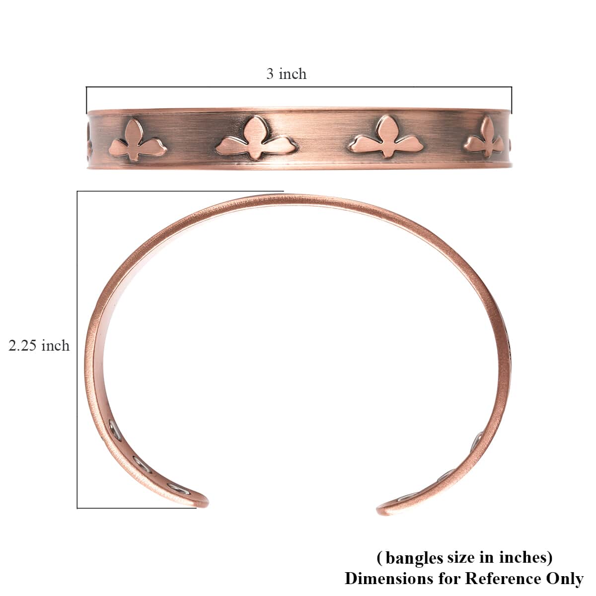 Magnetic By Design Bee Pattern Cuff Bracelet | Durable Cuff Bracelet | Black Oxidized Cuff Bracelet |Cuff Bracelet in Rosetone (7.50 In) image number 7