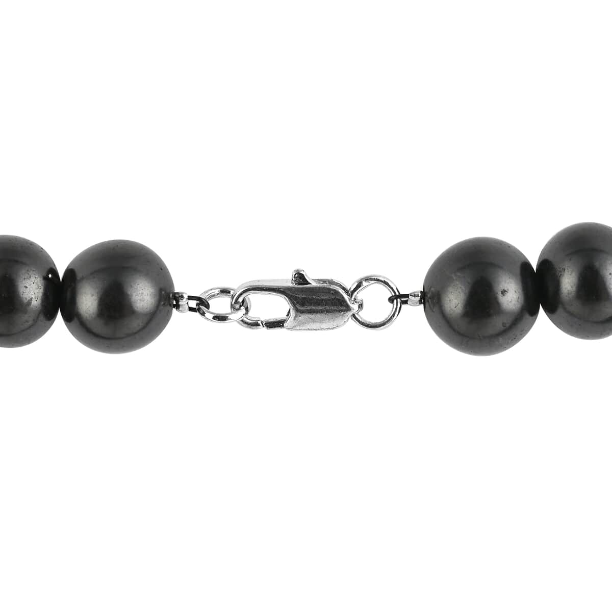 Shungite 10mm Beaded Necklace 18 Inches in Stainless Steel 291.50 ctw image number 2