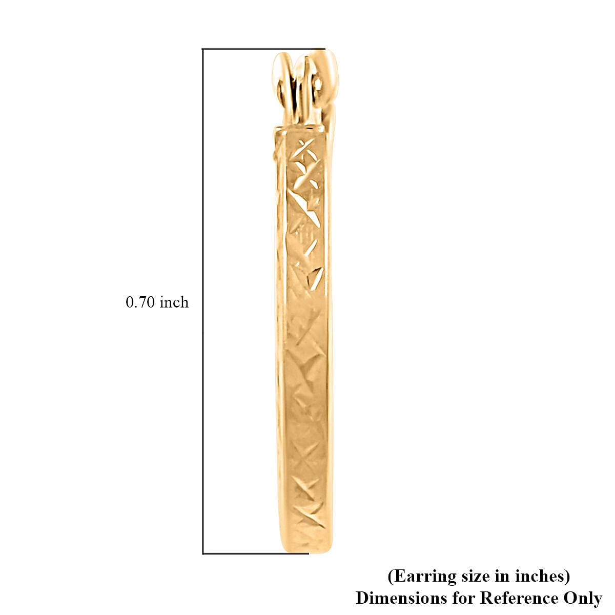 10K Yellow Gold 15x1.5mm Diamond-cut Hoop Earrings 0.70 Grams image number 4