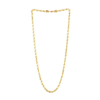 10K Yellow Gold 5mm Rope Chain Necklace 24 Inches 13.8 Grams