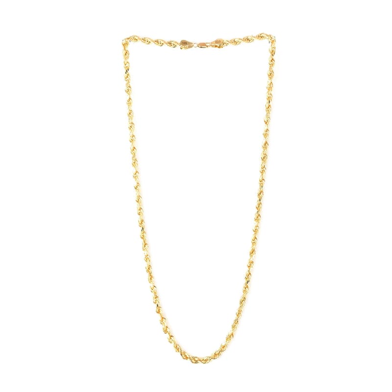 10K Yellow Gold 5mm Rope Chain Necklace 24 Inches 13.8 Grams