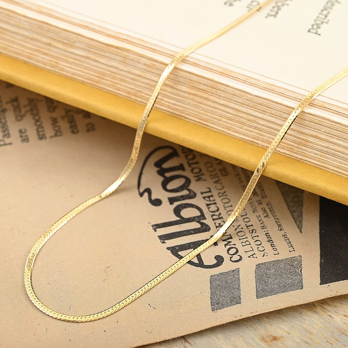 14K Yellow Gold Snake Necklace 14 Inches 1.4 Grams image number 1