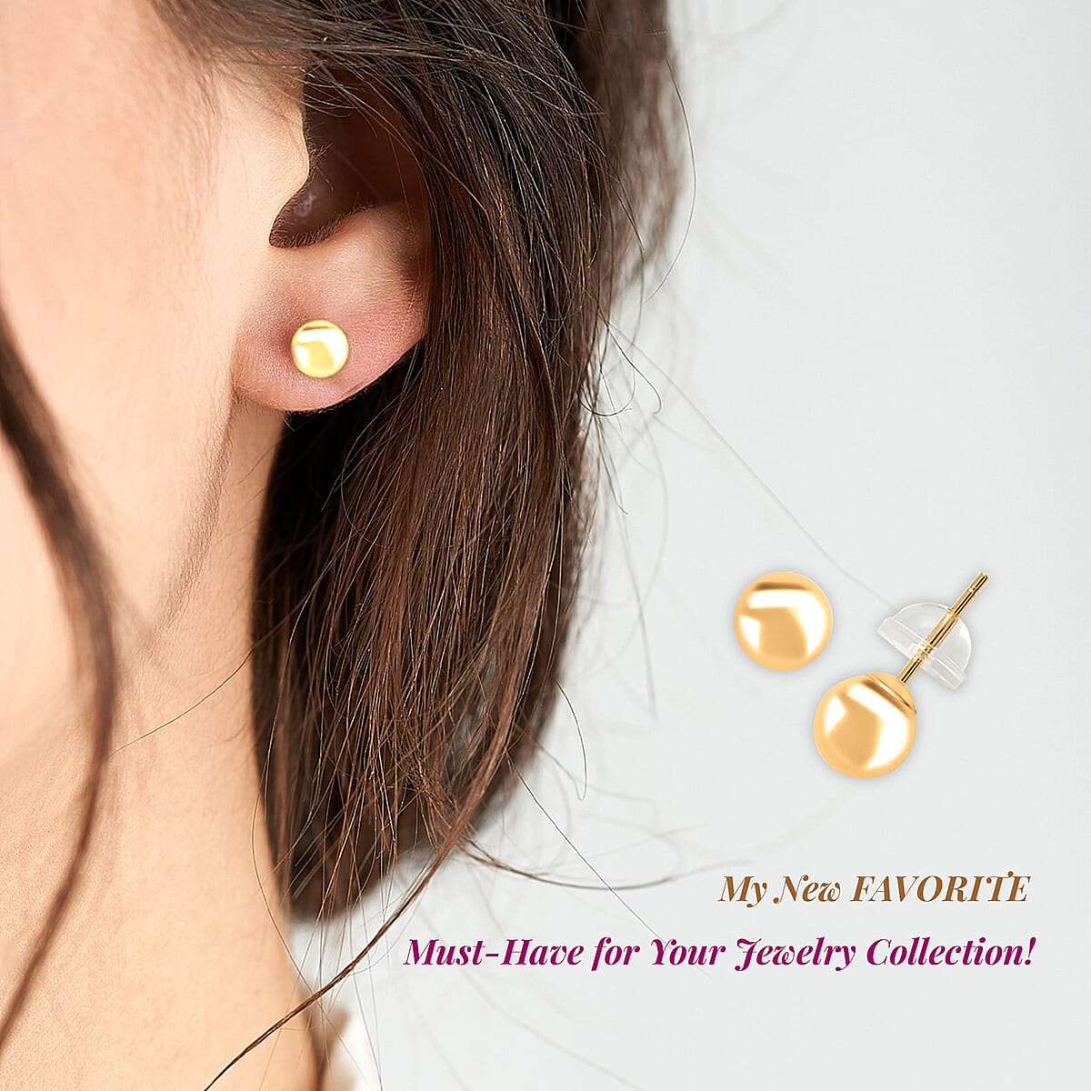 14K Yellow Gold Earrings , Stud Earrings , Gold Studs , Ball Studs , Gold Ball Earrings image number 3