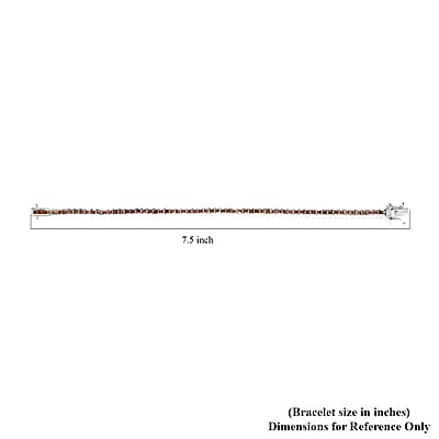 Orange Diamond Bracelet in Platinum Over Sterling Silver (7.25 In) 2.25 ctw