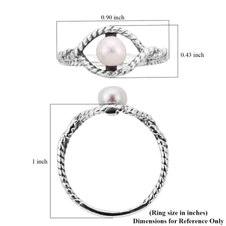 Bali Legacy Freshwater Pearl Evil Eye Protector Ring in Sterling Silver (Size 5.0) image number 5