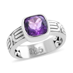 Bali Legacy Amethyst Ring in Sterling Silver (Size 9.0) 2.90 ctw