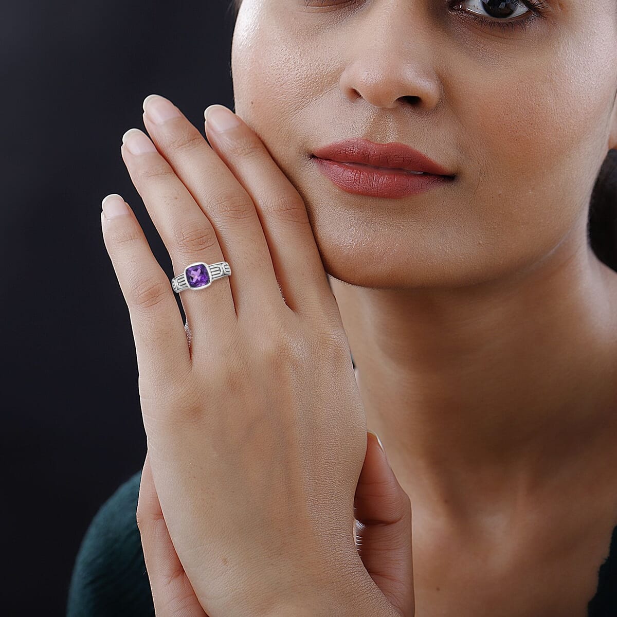 Bali Legacy Amethyst Ring in Sterling Silver (Size 9.0) 2.90 ctw image number 2