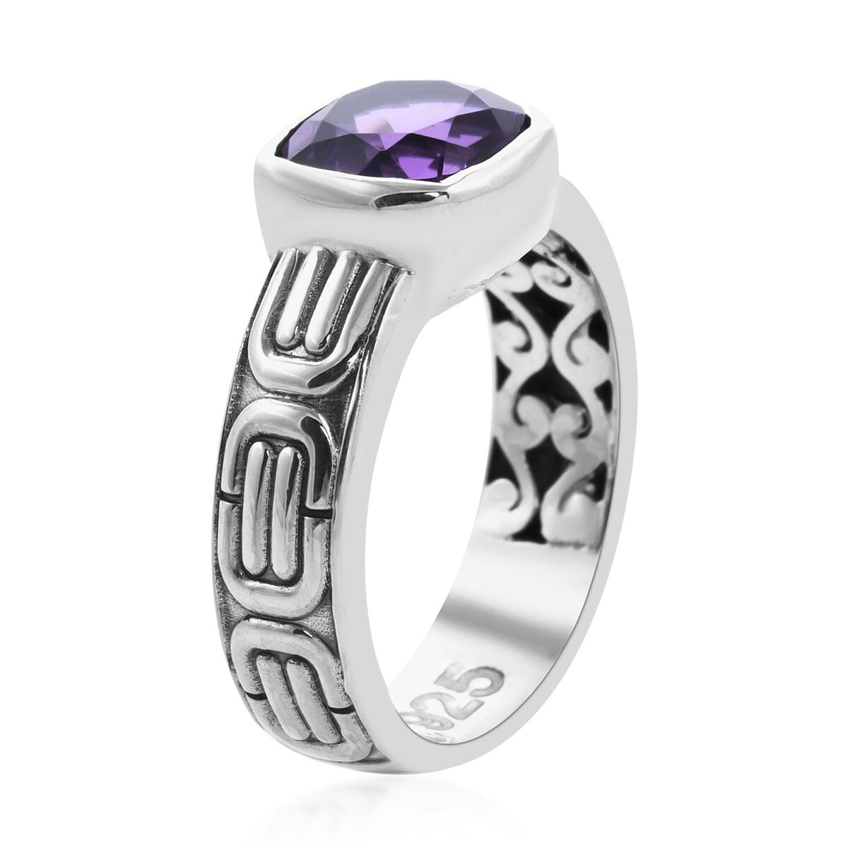 Bali Legacy Amethyst Ring in Sterling Silver (Size 9.0) 2.90 ctw image number 3