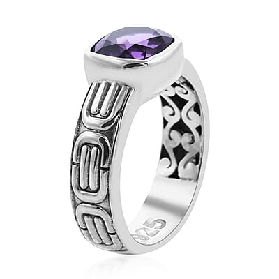 Bali Legacy Amethyst Ring in Sterling Silver (Size 9.0) 2.90 ctw