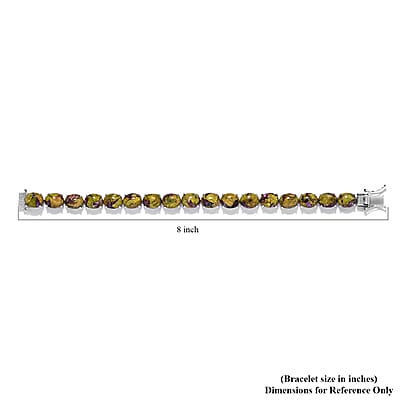 Tasmanian Stichtite Tennis Bracelet in Platinum Over Sterling Silver (7.25 In) 40.20 ctw