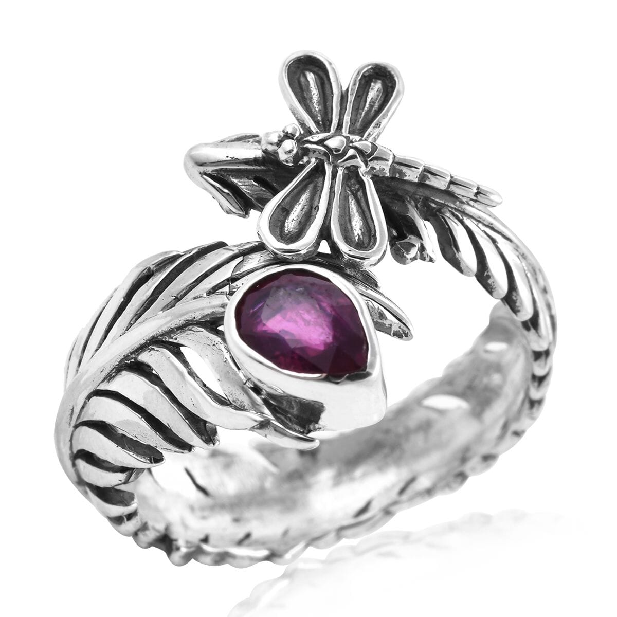 BALI LEGACY Niassa Ruby (FF) Butterfly Ring in Sterling Silver 0.90 ctw image number 0