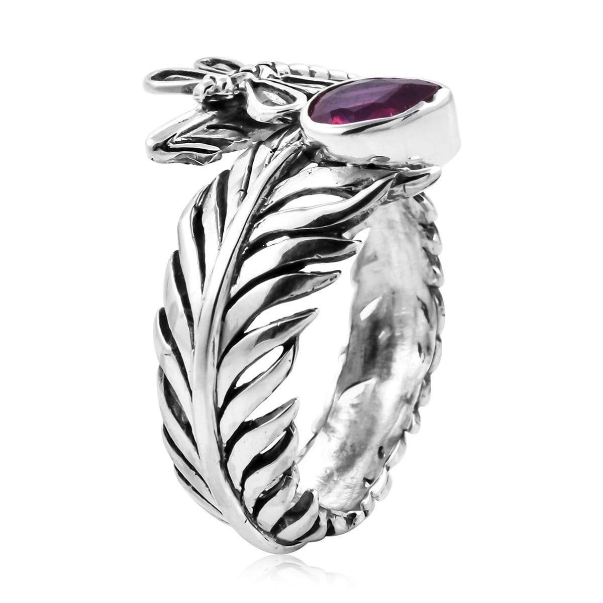 BALI LEGACY Niassa Ruby (FF) Butterfly Ring in Sterling Silver 0.90 ctw image number 3