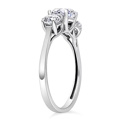 Luxoro 14K White Gold Luxuriant Lab Grown Diamond (G-H, SI) Trilogy Ring (Size 10.0) 1.50 ctw