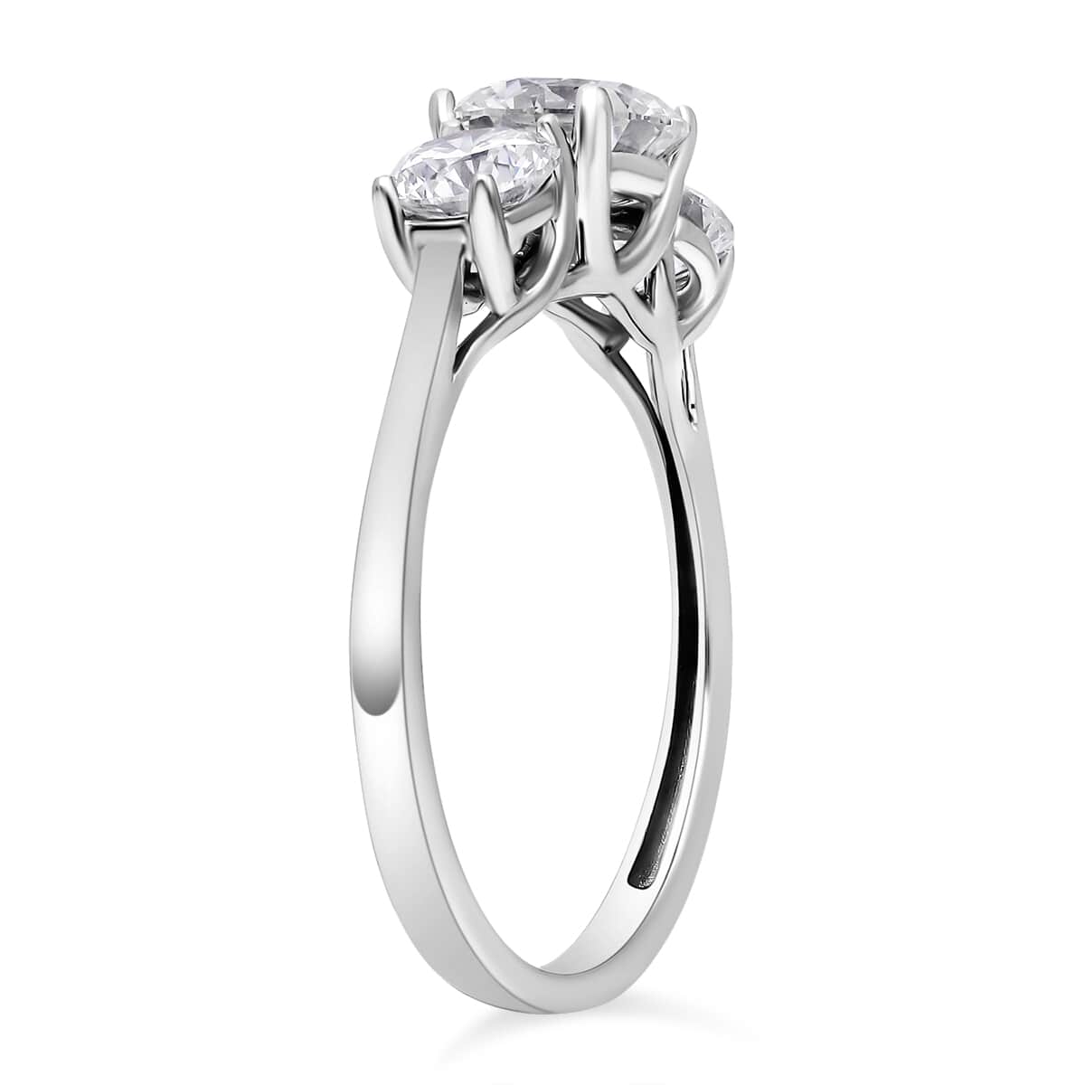 14K White Gold Luxuriant Lab Grown Diamond SI Trilogy Ring (Size 6.0) 1.50 ctw image number 3