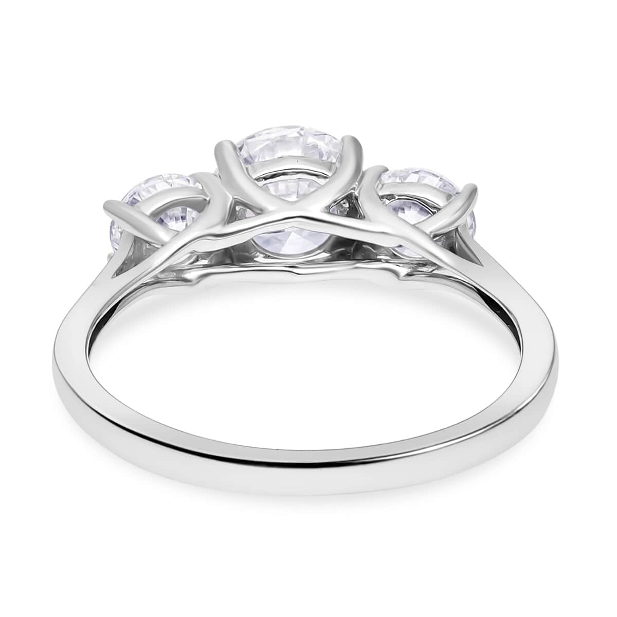 14K White Gold Luxuriant Lab Grown Diamond SI Trilogy Ring (Size 7.0) 1.50 ctw image number 4