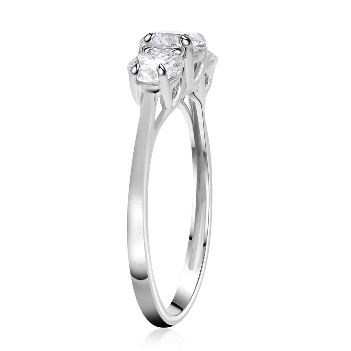 14K White Gold Luxuriant Lab Grown Diamond SI Trilogy Ring (Size 8.0) 1.50 ctw image number 2