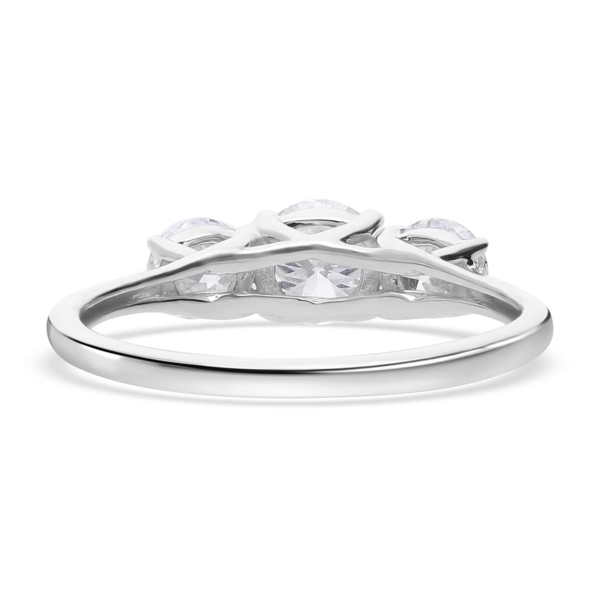 14K White Gold Luxuriant Lab Grown Diamond SI Trilogy Ring (Size 8.0) 1.50 ctw image number 3