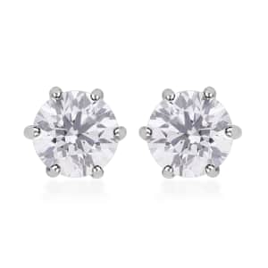 Luxoro 14K White Gold Luxuriant Lab Grown Diamond G-H SI Solitaire Stud Earrings 1.00 ctw