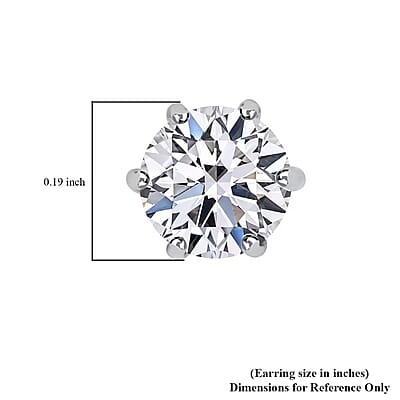 14K White Gold Luxuriant Lab Grown Diamond G-H SI Solitaire Stud Earrings 1.00 ctw
