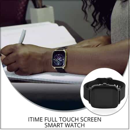 iTime Full Touch Screen Smart Watch with Black Silicone Strap (40 mm Dial) image number 1