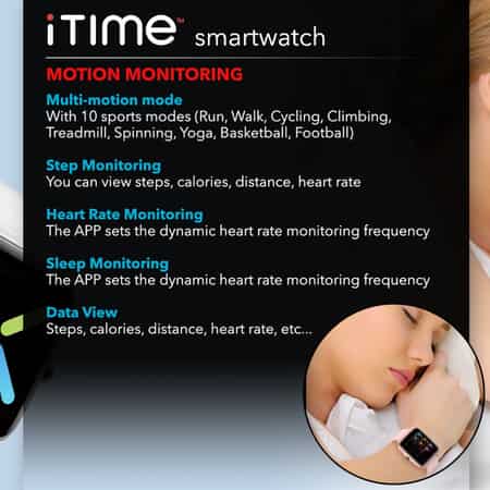 iTime Full Touch Screen Smart Watch with Black Silicone Strap (40 mm Dial) image number 3