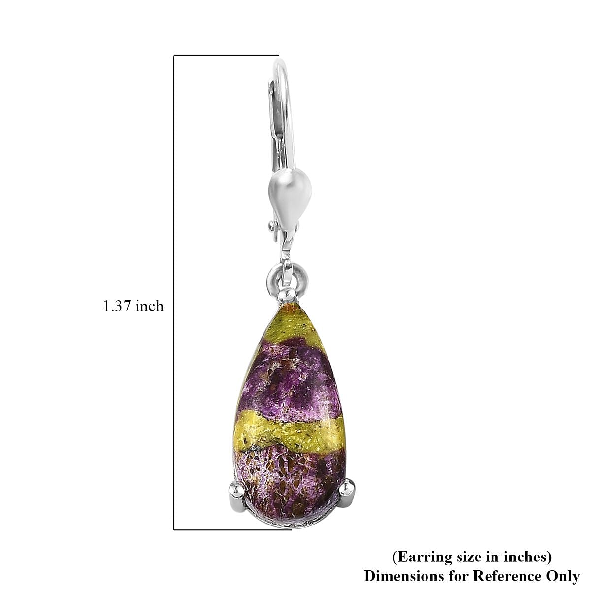Tasmanian Stichtite 8.10 ctw Lever Back Earrings in Platinum Over Sterling Silver