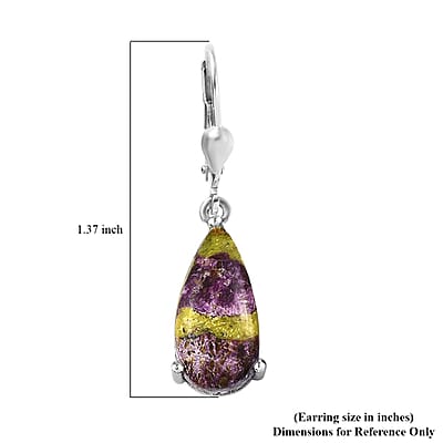 Tasmanian Stichtite 8.10 ctw Lever Back Earrings in Platinum Over Sterling Silver