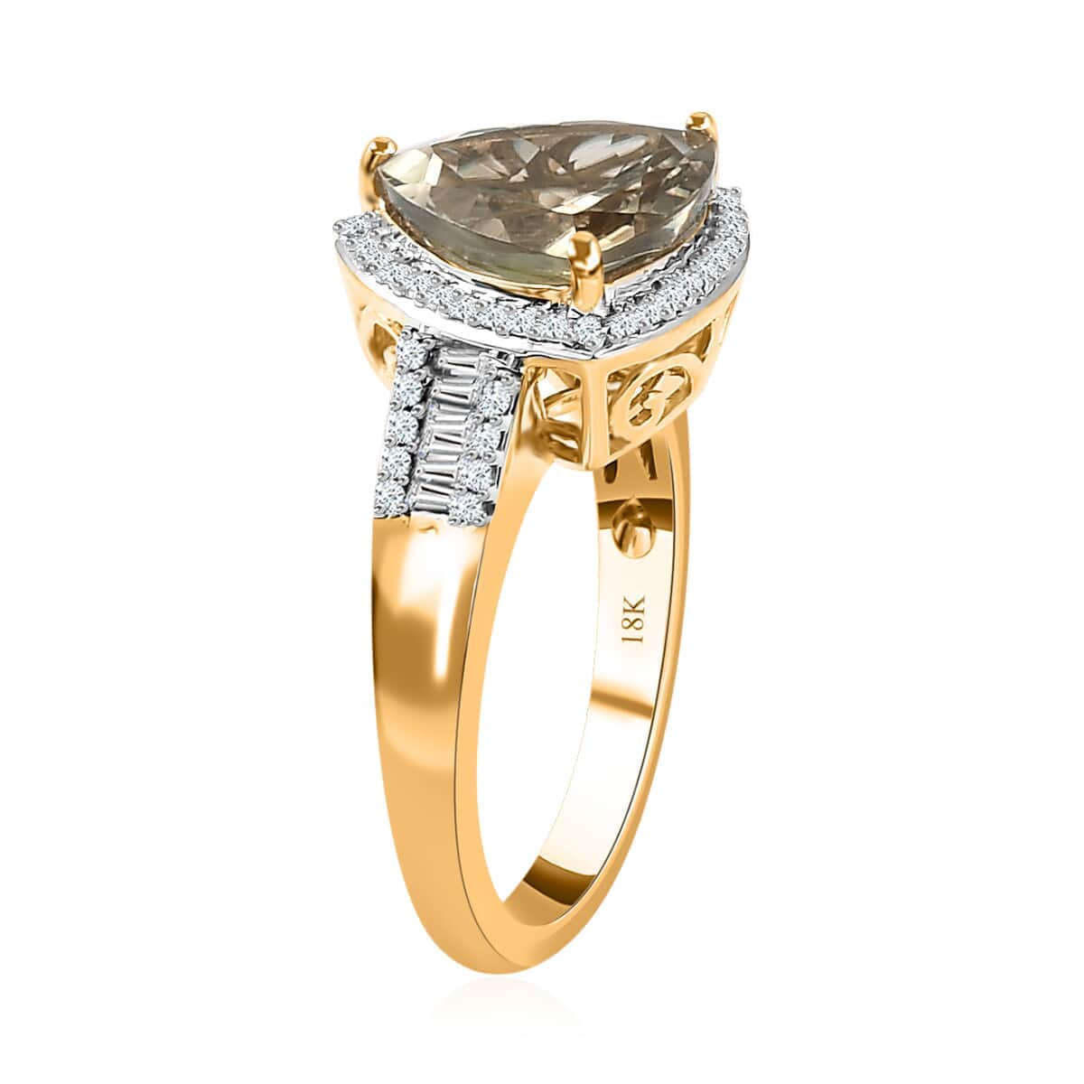 ILIANA 18K Yellow Gold AAA Turkizite and G-H SI Diamond Ring 3.30 Grams 4.50 ctw image number 3