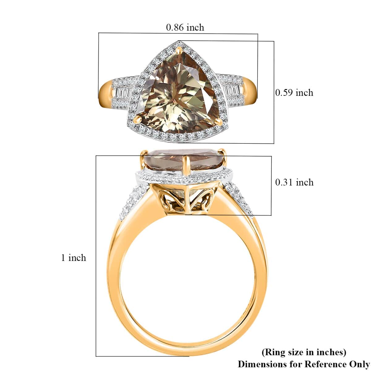 ILIANA 18K Yellow Gold AAA Turkizite and G-H SI Diamond Ring 3.30 Grams 4.50 ctw image number 5