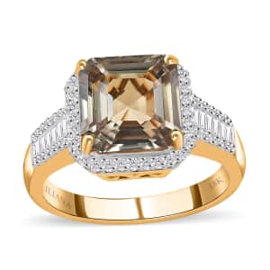 Iliana 18K Yellow Gold AAA Turkizite and G-H SI Diamond Ring (Size 7.0) 5 Grams 4.40 ctw