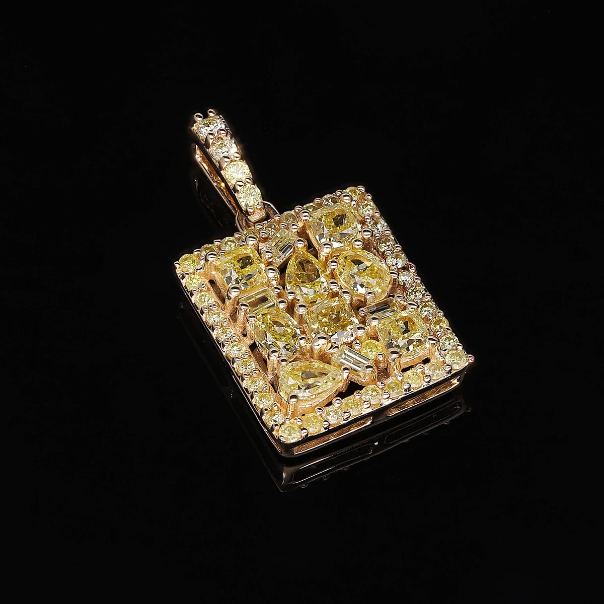 SGL Certified Luxoro 14K Yellow Gold I2-I3 Natural Yellow Diamond Pendant 1.00 ctw image number 1