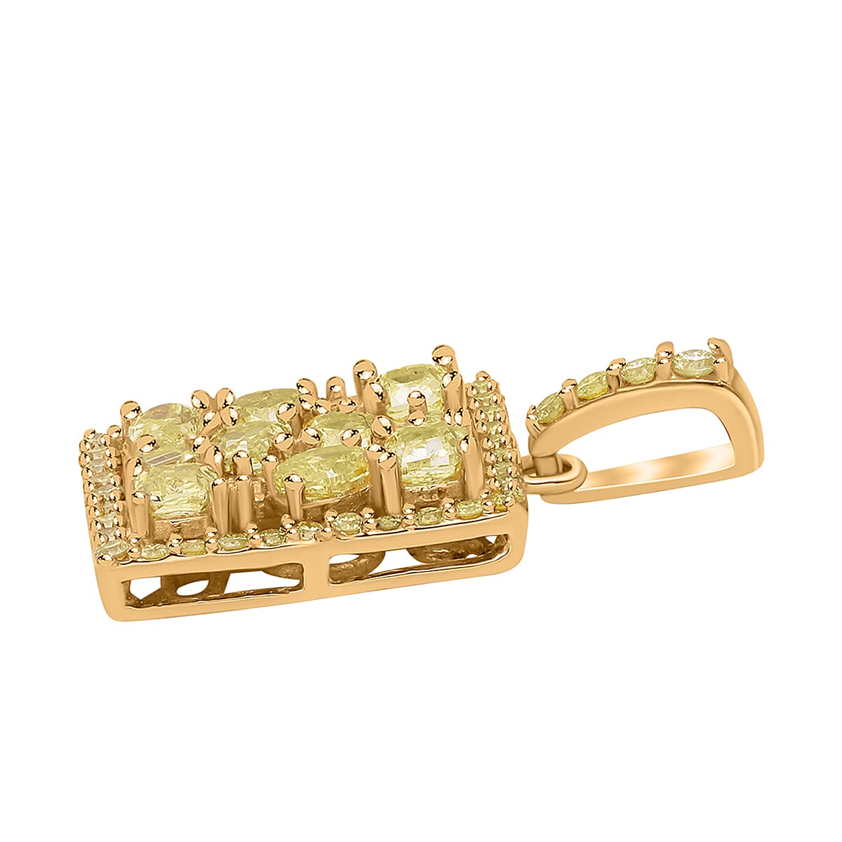 SGL Certified Luxoro 14K Yellow Gold I2-I3 Natural Yellow Diamond Pendant 1.00 ctw image number 2