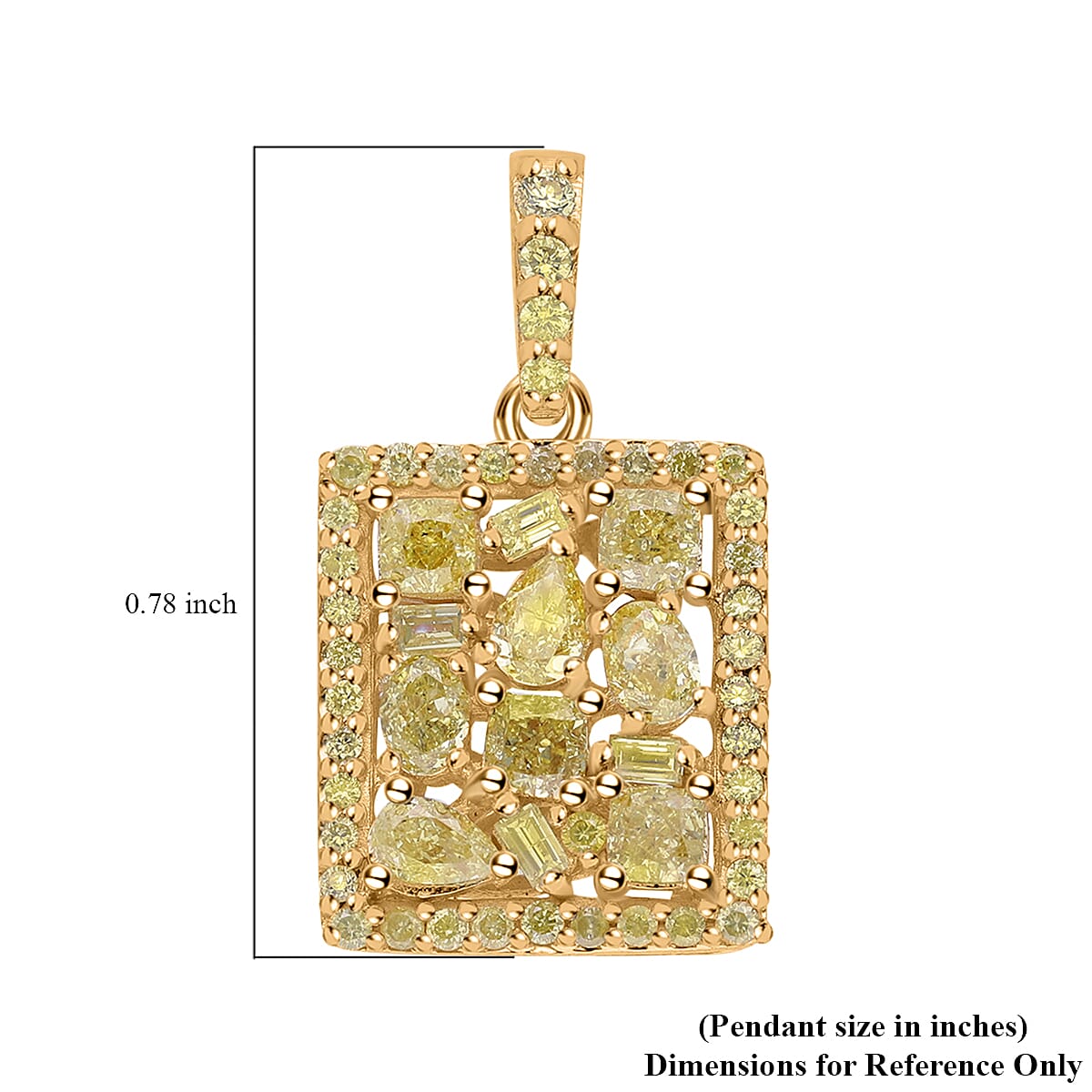 SGL Certified Luxoro 14K Yellow Gold I2-I3 Natural Yellow Diamond Pendant 1.00 ctw image number 4