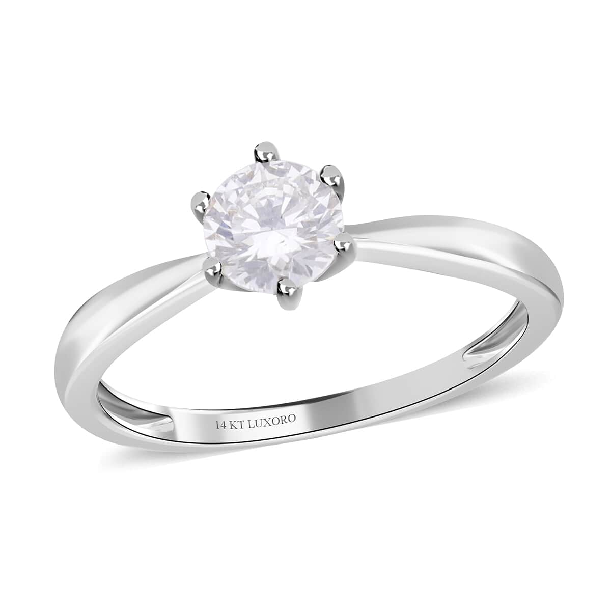 14K White Gold Luxuriant Lab Grown Diamond G-H SI Solitaire Ring (Size 6.0) 1.00 ctw image number 0