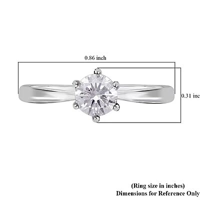 14K White Gold Luxuriant Lab Grown Diamond G-H SI Solitaire Ring (Size 8.0) 1.00 ctw