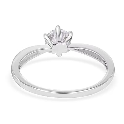 14K White Gold Luxuriant Lab Grown Diamond G-H SI Solitaire Ring (Size 8.0) 1.00 ctw