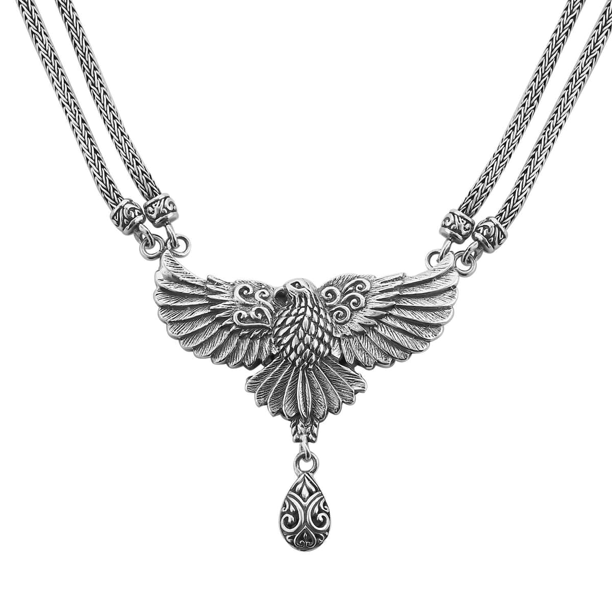 Bali Legacy Sterling Silver Garuda Necklace 20 Inches 40.70 Grams image number 4