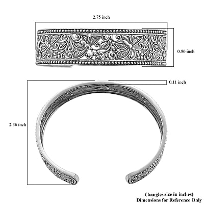 Bali Legacy Sterling Silver Butterfly Cuff Bracelet (7.25 In) 25.75 Grams