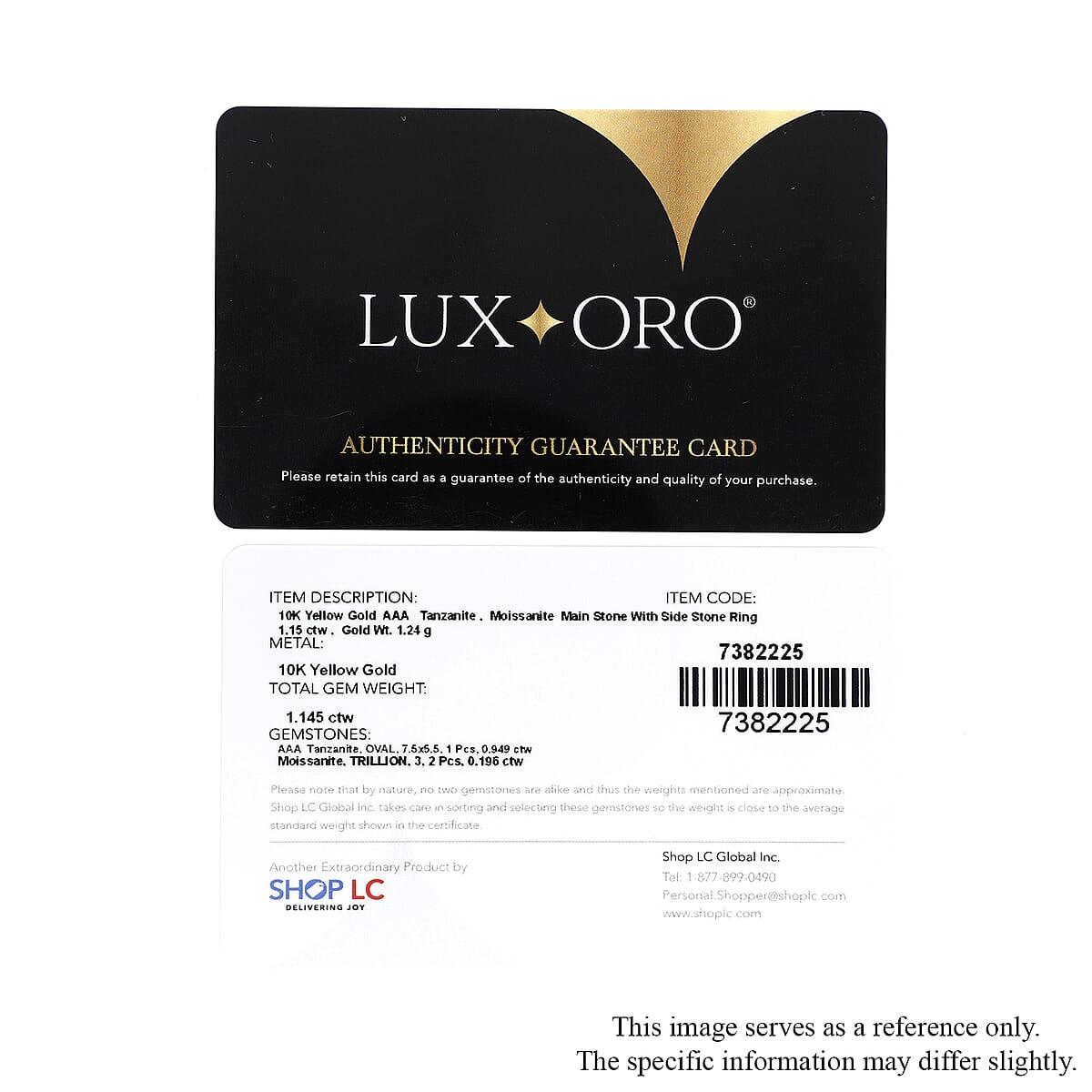 Luxoro AAA Tanzanite Ring, Moissanite Accent Ring, Trilogy Ring, Three Stone Ring, 10K Yellow Gold Ring, Promise Ring For Her, Gold Gift For Her 1.15 ctw image number 7