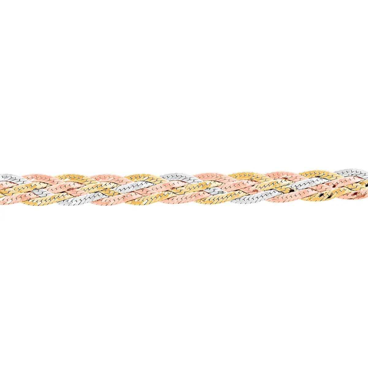 Tri color gold hot sale braided bracelet