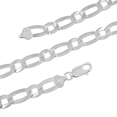 Italian Sterling Silver Link Necklace 24 Inches 39 Grams