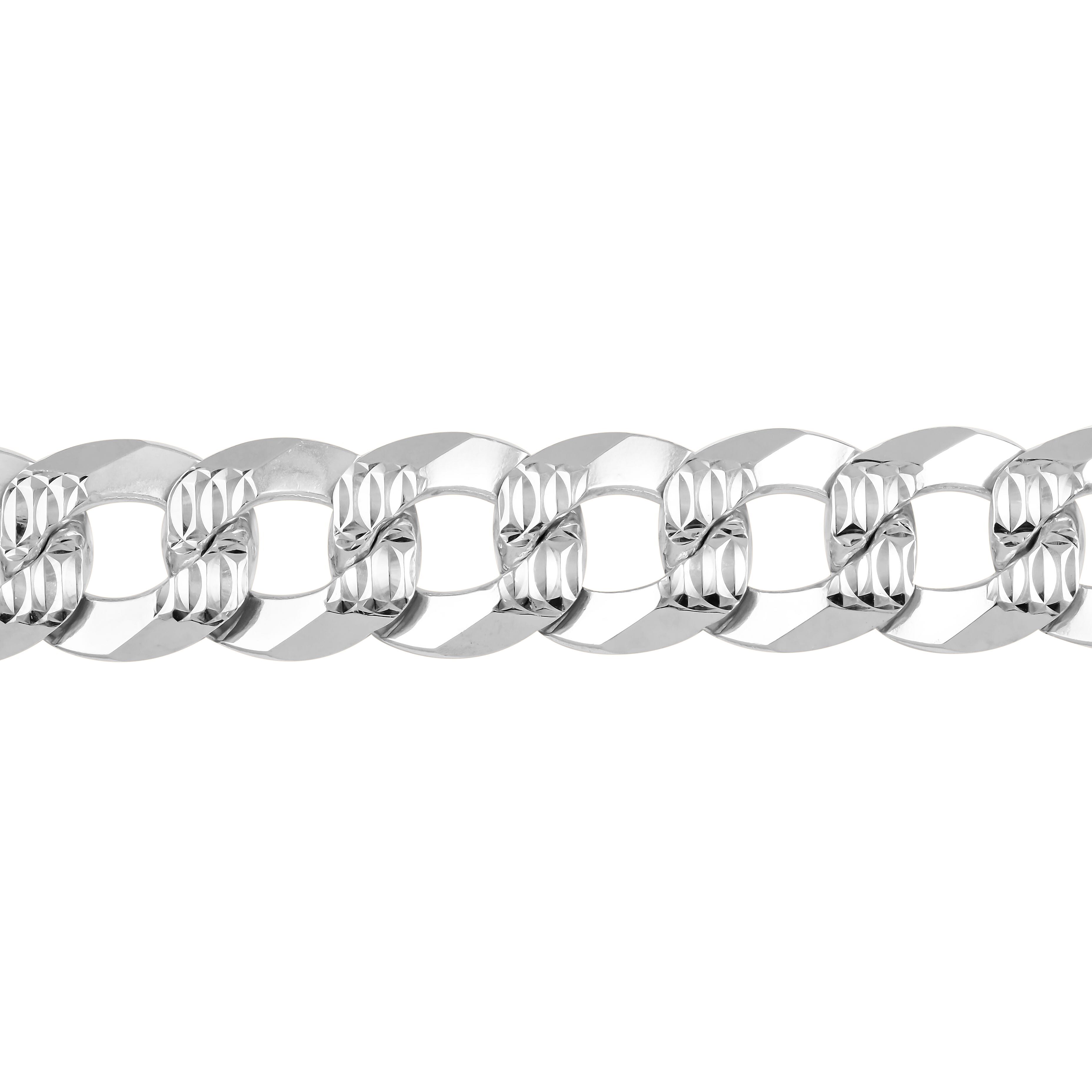 Italian Sterling Silver Flat Pave Bracelet (9.00 In) 53.80 Grams
